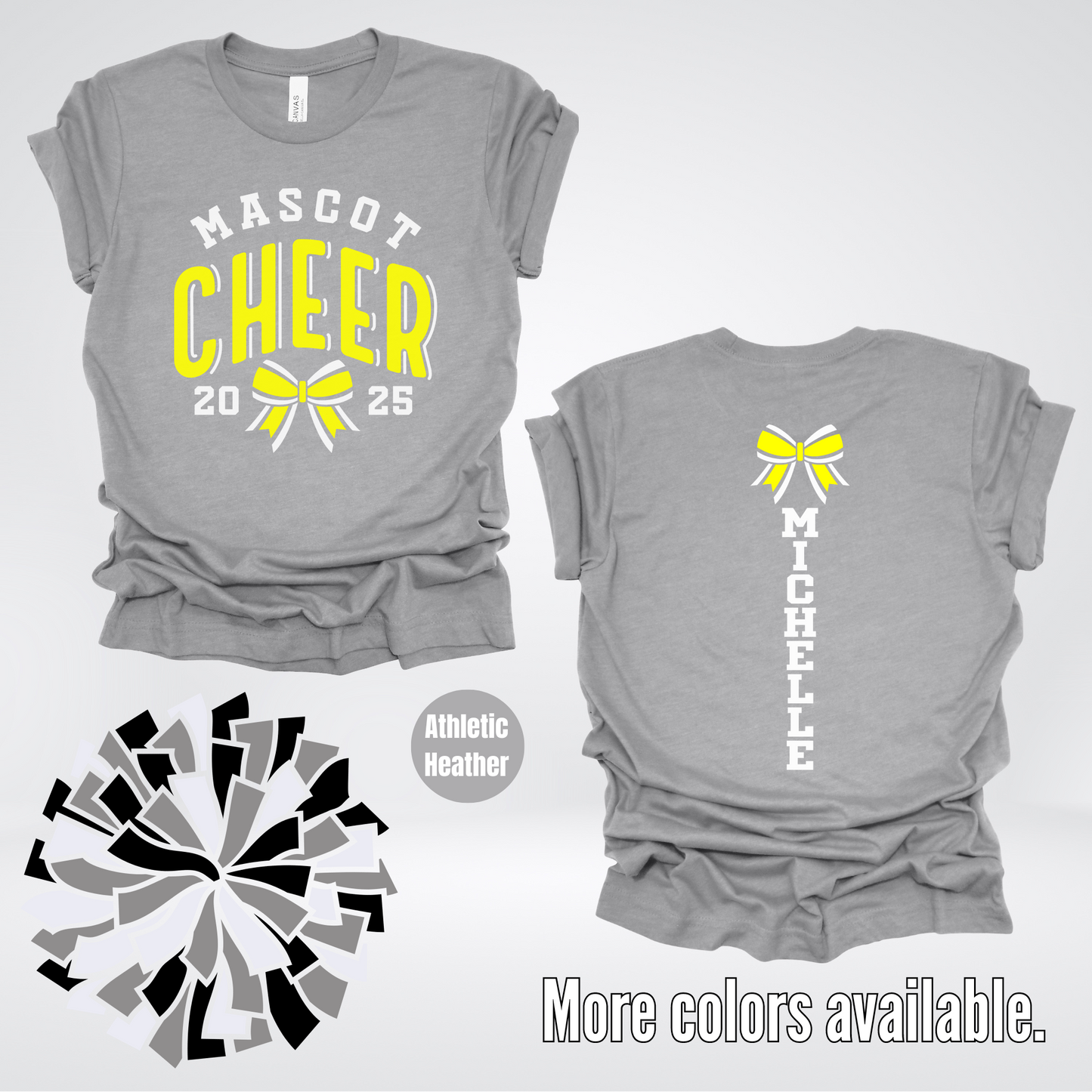 Custom Mascot, Year, & Name – Yellow - Cheer Design 20 T-Shirt