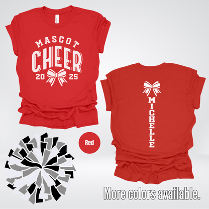 Custom Mascot, Year, & Name – White - Cheer Design 16 T-Shirt