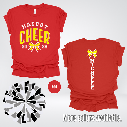 Custom Mascot, Year, & Name – Yellow - Cheer Design 20 T-Shirt