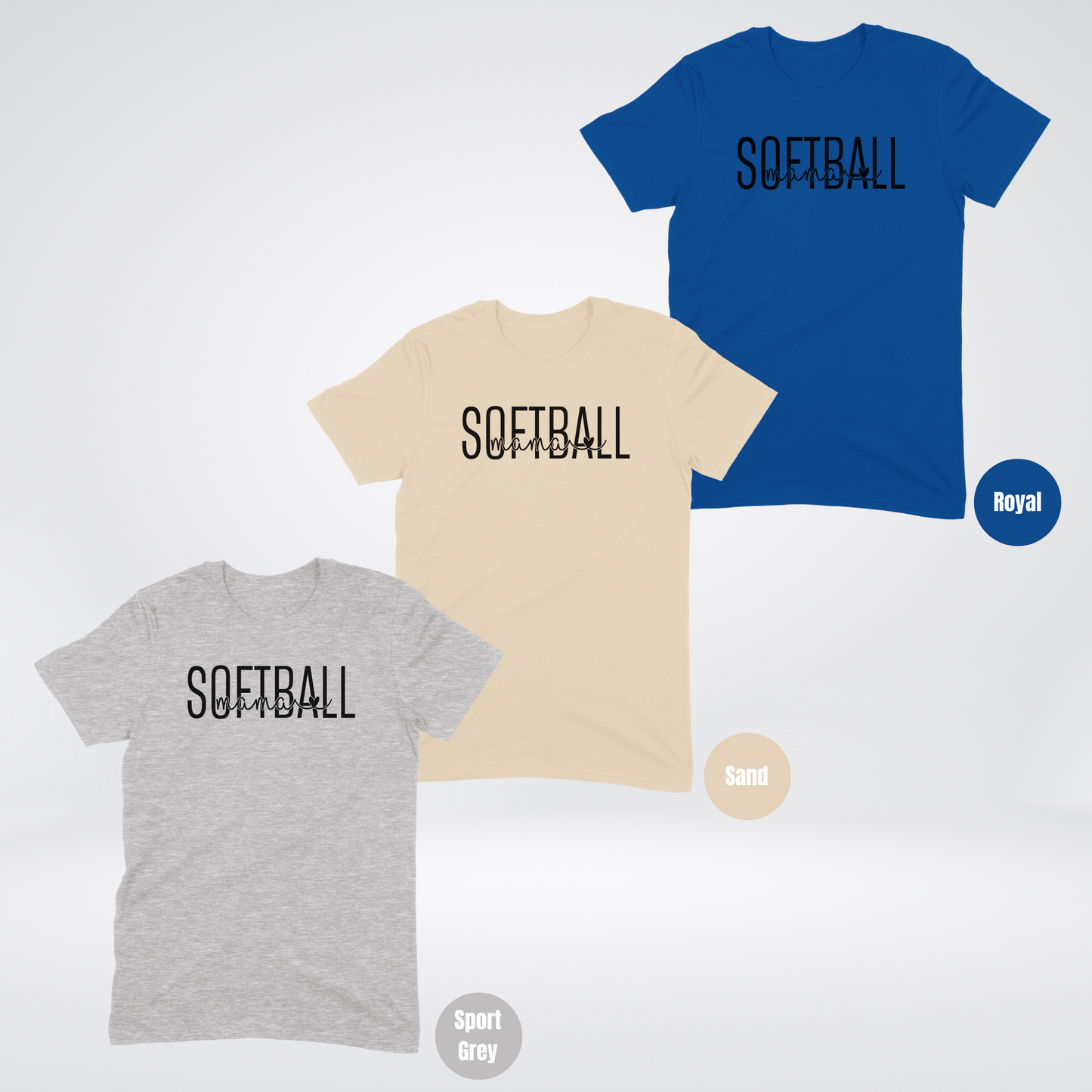 SOFTBALL mama T-Shirt - Black Lettering