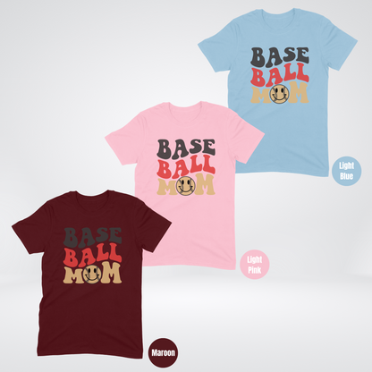 Baseball Mom Black Red Beige T-Shirt