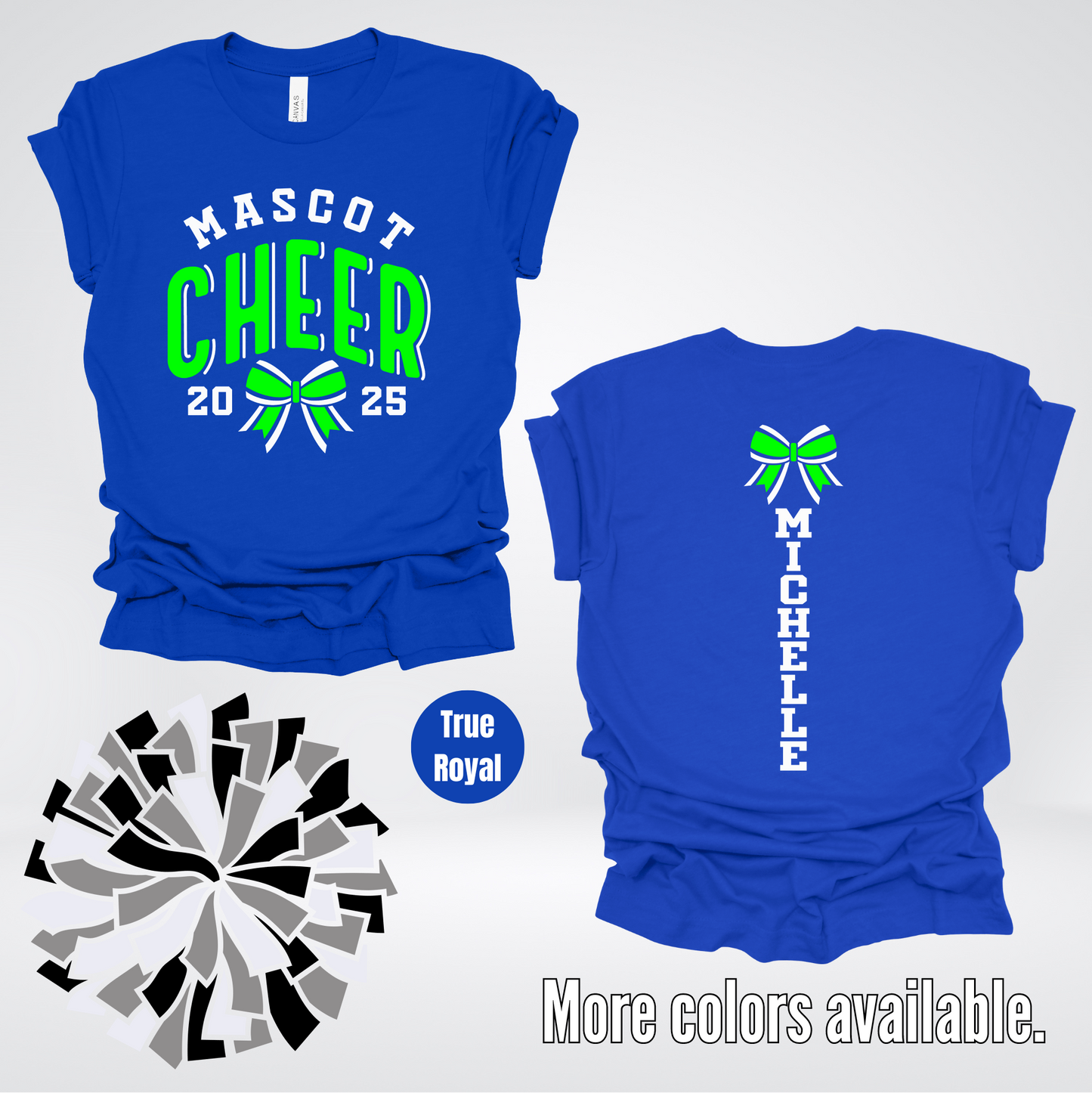 Custom Mascot, Year, & Name – Green - Cheer Design 19 T-Shirt