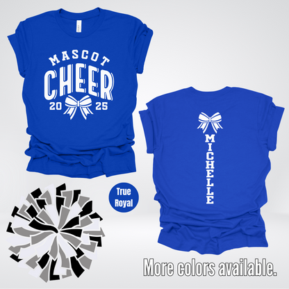 Custom Mascot, Year, & Name – White - Cheer Design 16 T-Shirt