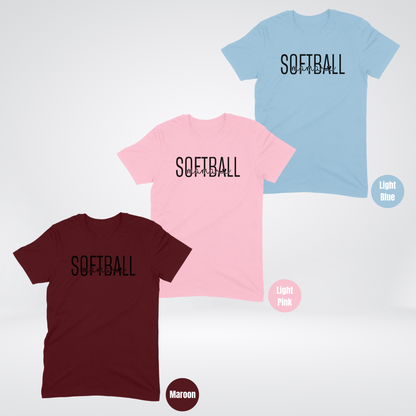 SOFTBALL mama T-Shirt - Black Lettering