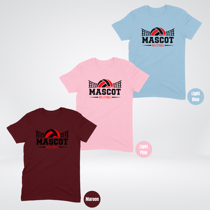 Custom Mascot - Red - Volleyball Design 4 T-Shirt