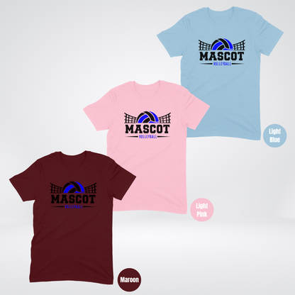 Custom Mascot - Blue - Volleyball Design 5 T-Shirt