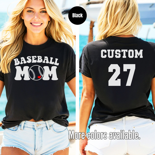 Custom Name & Number- Baseball Design 6 T-Shirt