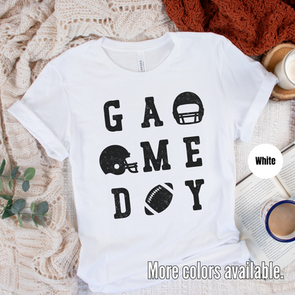 Game Day Football 3 x 3 Black Design T-Shirt