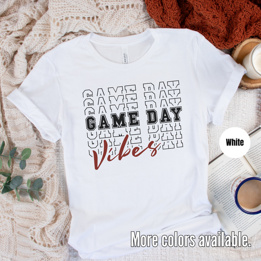 Game Day Vibes Stacked - Black Design T-Shirt