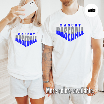 Custom Mascot  - Blue - Baseball Design 2 T-Shirt