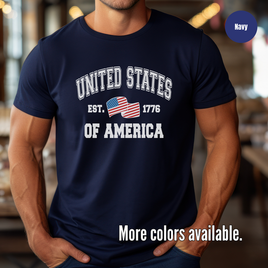 USA Est 1776 Varsity Unisex Softstyle T-Shirt