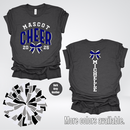 Custom Mascot, Year, & Name – Navy - Cheer Design 15 T-Shirt