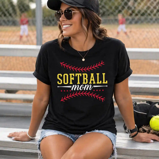 Softball Mom - White Design - T-Shirt