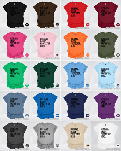 Husband Daddy Protector Hero - Black Design – Father’s Day T-Shirt