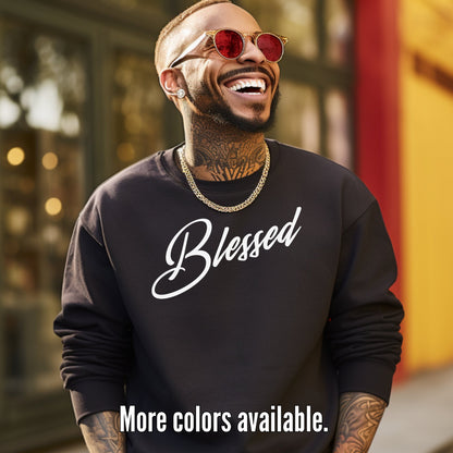 Blessed Script Heavyweight Unisex Crewneck